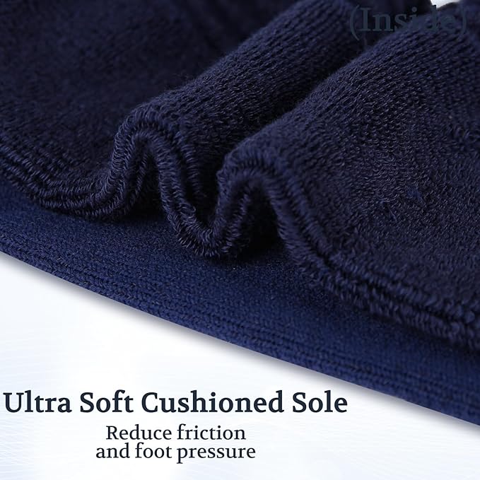 +MD Diabetic Socks for Men Women 6 Pairs,Non-Binding Top Extra Wide Ankle/Crew Socks, for Edema Circulator 9-11 10-13 13-15