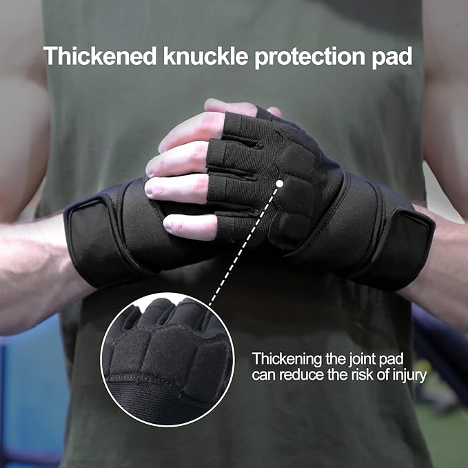 Workout Gloves for Men and Women Gym Weight Lifting Padded Gloves with Wrist Wrap Support, Full Palm Protection & Silicone Grip, Cross Training, Fitness, Pull-up