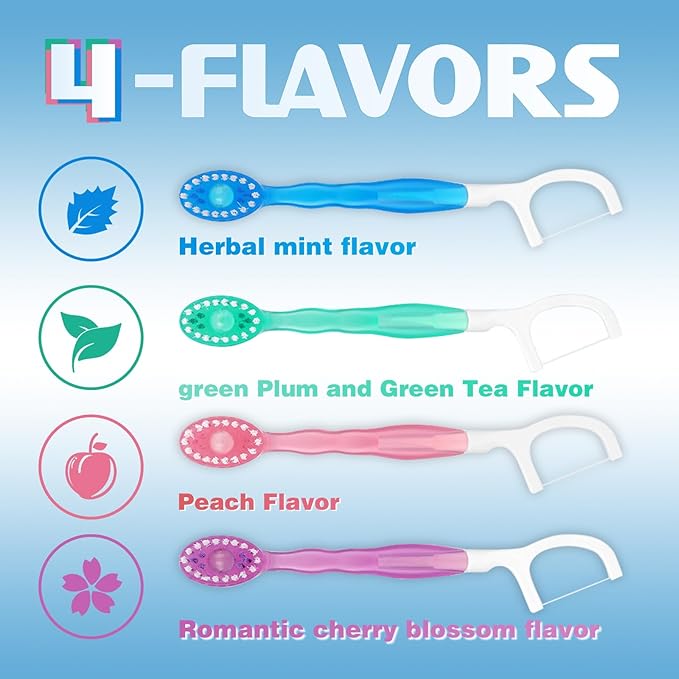 26Pack 5 in 1 Toothbrush & Floss,5 in 1 mini Toothbrush & Floss & Tongue Scraper & Toothpick Set,Disposable Toothbrushes with Toothpaste, Portable Oral Care for Travel Work (1bag) (1 Bag)