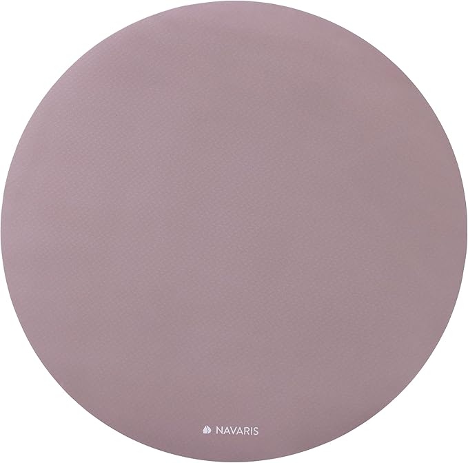 Navaris Round Yoga Mat - 47" Diameter Circular Exercise Mat 1/4" Thick - Non-Slip Mat for Cardio, Workout, Fitness, Tai Chi, Meditation - Size Small