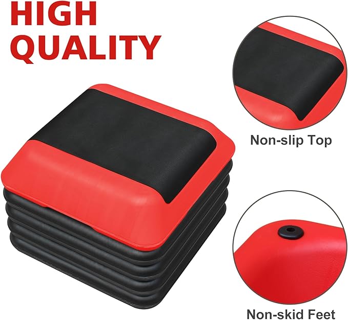 16" x 16" Adjustable Workout Aerobic Exercise Step Platformwith Adjustable Risers, Non-Slip Rubber Surface for Home Gym Cardio Training