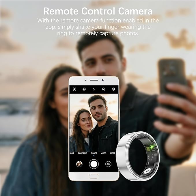 Smart Health Rings for Women Men, Fitness Tracker with Heart Rate, Blood Oxygen, HRV, Sleep Tracker, Step Tracker, No Subscription Fee, IP68 Waterproof Smart Ring for iphone & Android (Silver 9#)