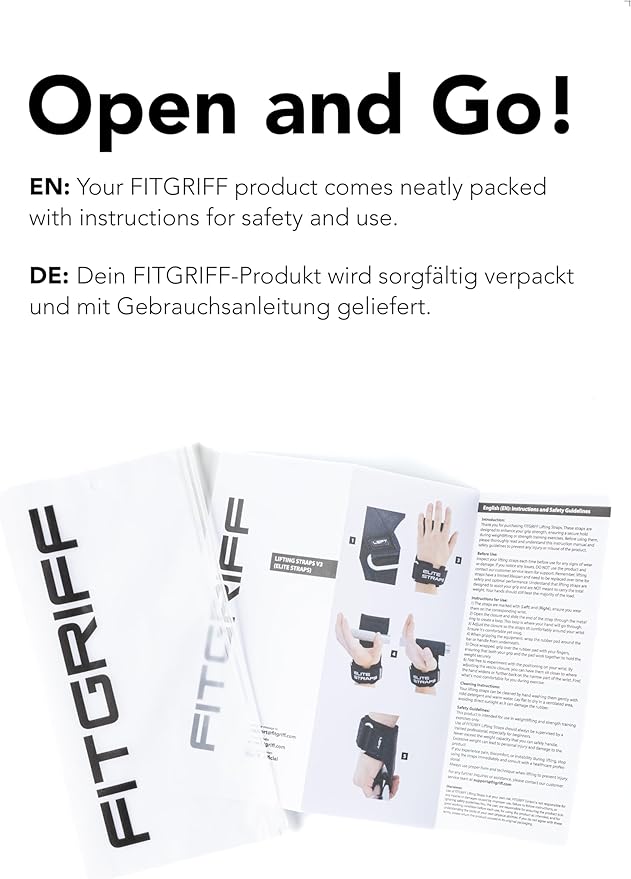 Fitgriff® Elite Straps - Lifting Wrist Straps (Rubber Grips) for Weightlifting, Gym, Workout, Deadlift - Anti-Slip Revolution for Men and Women