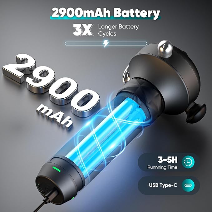 M1 Max Deep Tissue Vibration Therapy Massage Gun – 6500 RPM Handheld Muscle Massager with Thumb Head for Trigger Point & Full Body Pain Relief, Handheld Massager for Back, Neck