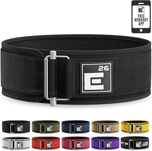 Element 26 Self-Locking Weight Lifting Belt - Premium Weightlifting Belt for Serious Functional Fitness and Olympic Lifting Athletes - Lifting Support for Men and Women - Deadlift Training Belt