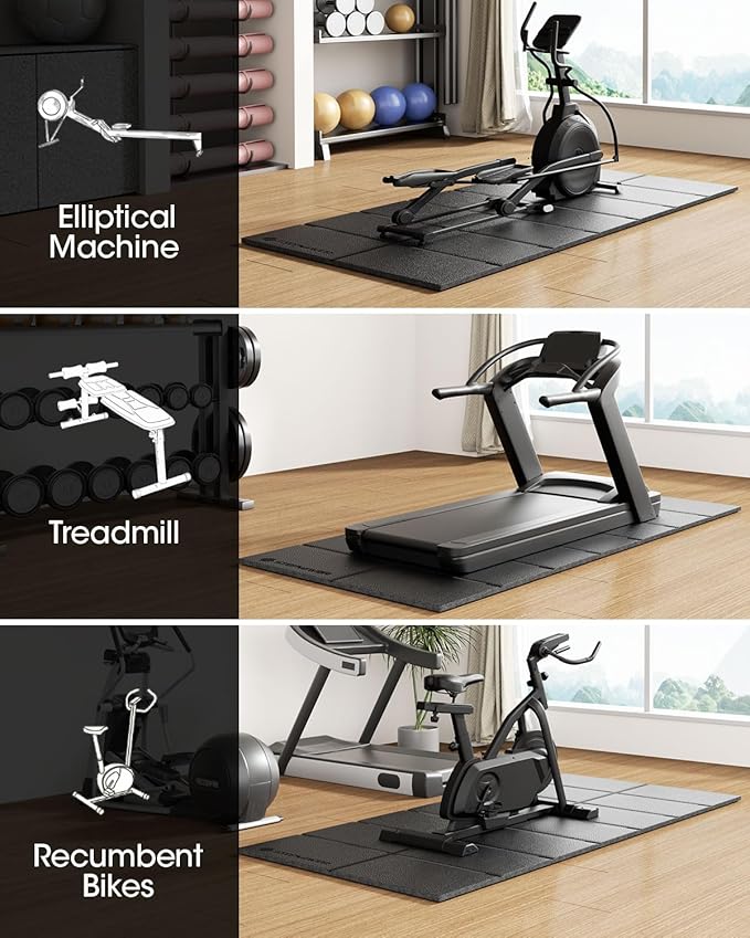 Walking Pad Mat for Carpet Floor, 68"x24", Exercise Equipment Mats for Home Gym Workout, 1/4",1/3" Thick, Noise Shock Absorption, Treadmill Mat for Hardwood Floors (71" L x 32" W x 0.2" Th)