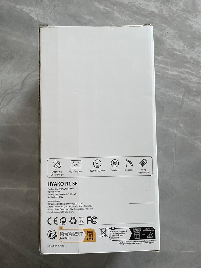 HYAKO SE Muscle Therapy Massage Gun - Deep Tissue Vibration Massager, Non-Invasive Design for Full-Body Care, Pain Relief for Back, Neck, Leg, Shoulder – Gifts for Men and Women (Black)