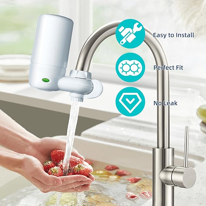 Sink Filter Replacement for Brita Faucet filter, Fits All Brita 36311 On Tap Water Filtration System, BPA-Free, Reduces Lead, Fits 36311, FR-200, FF-100 Sink Faucet Filter, White, 2 Packs SETFEEL