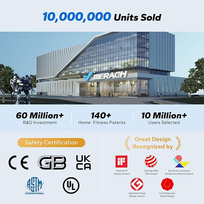 MERACH Stair Stepper for Home Gym Exercise, New Version Stairmaster for Full-Body Workout, Compact Folding Stair Climber with Extended Step Range, Adjustable Handlebar/Pedal