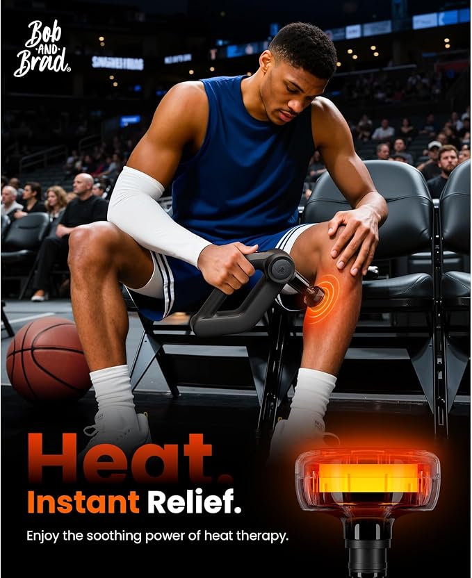 BOB AND BRAD D5 Pro Plus Massage Gun with Heat, 13mm Amplitude Deep Tissue Percussion Massage Gun with Max Power for Muscle Therapy, Professional Muscle Massager, Ideal Gift