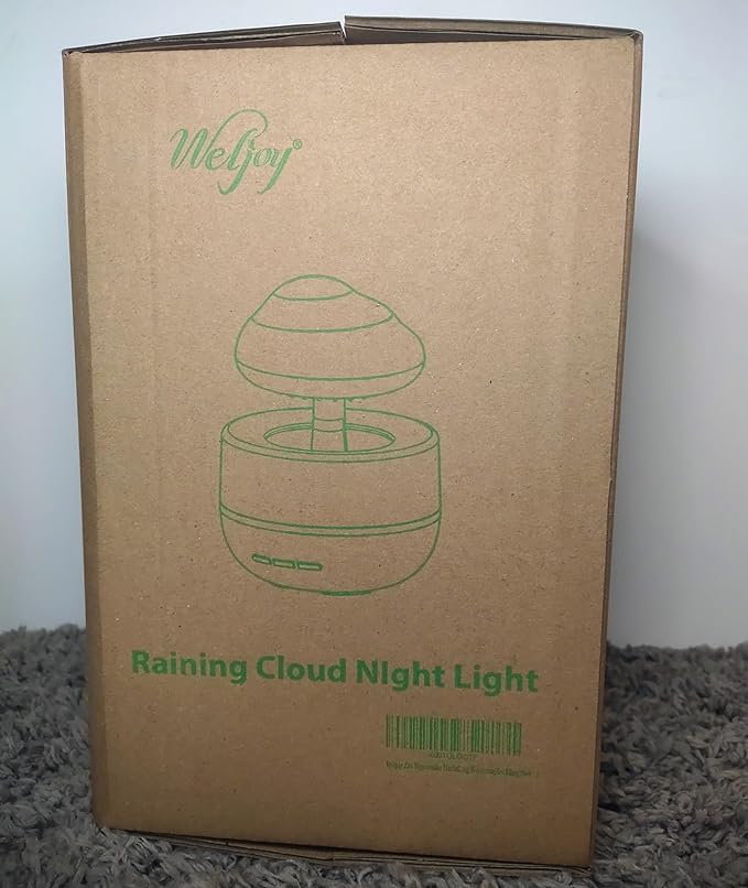 Weljoy Zen Raining Cloud Night Light Aromatherapy Essential Oil Diffuser Micro Humidifier Desk Fountain Bedside Sleeping Relaxing Mood Water Drop Sound (White) (White)
