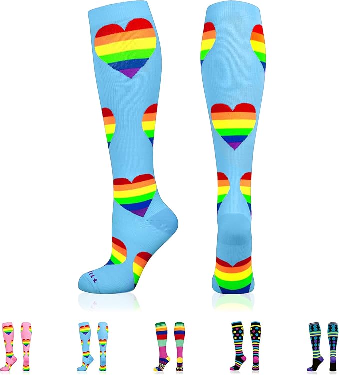 NEWZILL Medical Compression Socks for Women & Men Circulation 20-30 mmHg, Best Support for Running Athletic Cycling Nursing Travel Work and Fitness