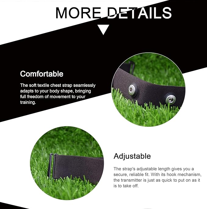 KYTO Heart Rate Monitor Chest Strap, ANT+/ Bluetooth, Compatible with iOS/Android APPs, Cycling/Yoga/Basketball/Running/Fitness Exercise/Boxing