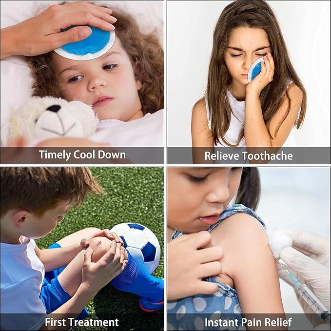 Tutmyrea Reusable Ice Packs - 48 Soft Small Cold Compress for Injuries, Face, Breast, Allergies & Small Wounds