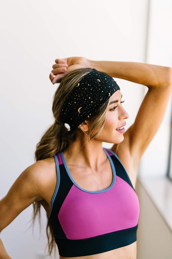 Maven Thread Workout Headbands for Women, 4 inch Thick Wide Non Slip Sweatbands, 2 Pack