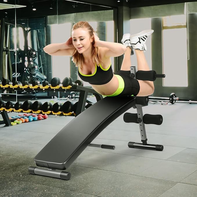 GYMAX Sit Up Bench, 440lbs Adjustable Incline Sit up Bench for Abs, Utility Workout Training Slant Bench for Home Gym, Multifunctional Exercise Fitness Equipment for Strength Training, Crunch Board Ab Bench