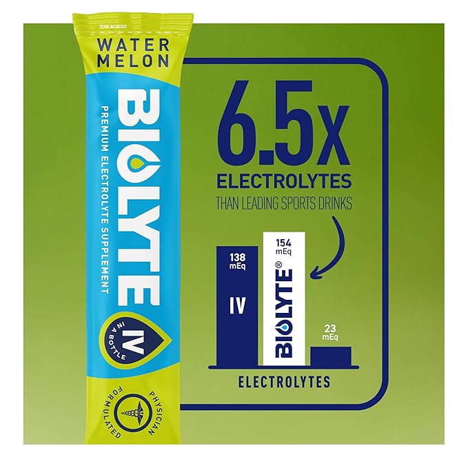 BIOLYTE IV Electrolyte Powder Packets, IV Liquid Drink Mix for Water, Doctor-Developed Hydration, Approved Dehydration Relief, Chemotherapy Must Haves for Women & Men - Watermelon (16 Pack)
