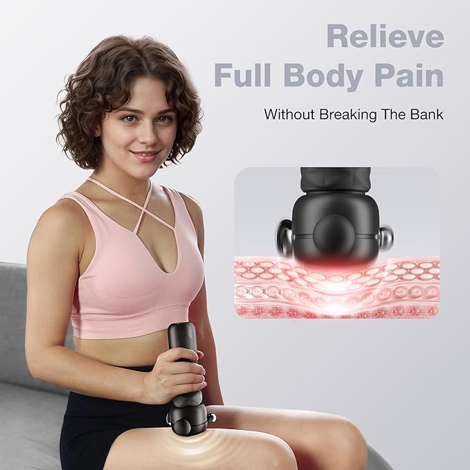 HYAKO SE Muscle Therapy Massage Gun - Deep Tissue Vibration Massager, Non-Invasive Design for Full-Body Care, Pain Relief for Back, Neck, Leg, Shoulder – Gifts for Men and Women (Black)