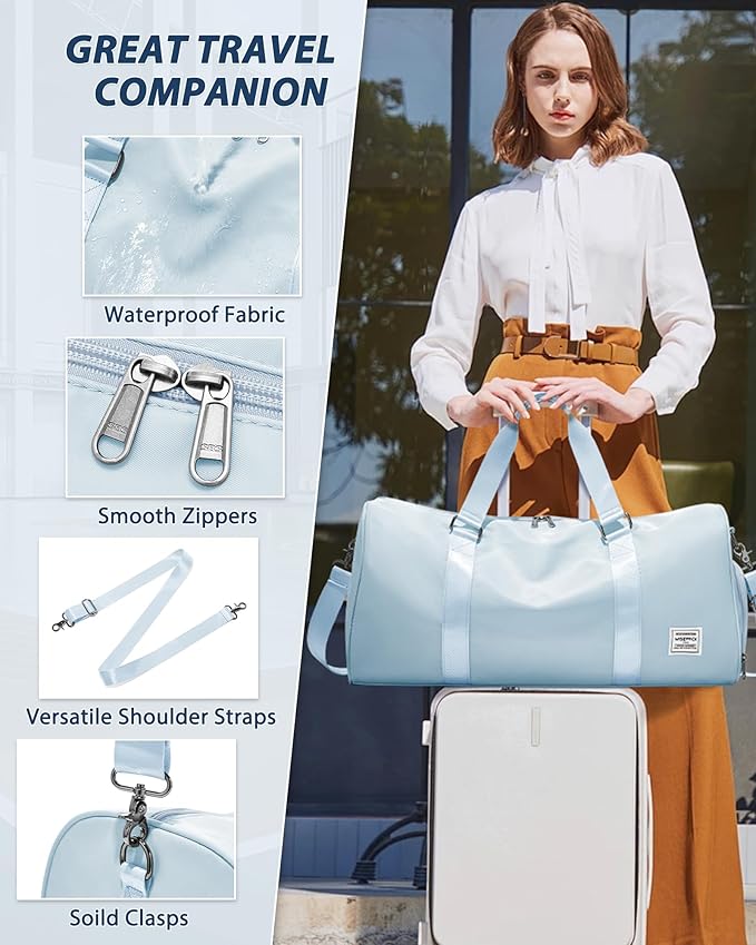 Gym Bag Womens,Travel Duffel Carry on Bag Sport Tote Bag Weekend Overnight Bag