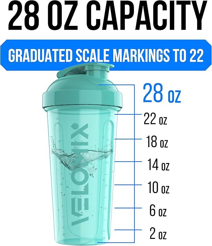 -6 PACK- 28 OZ Protein Shaker Bottles for Protein Mixes, Shaker Cups for Protein Shakes, Small Shaker Bottle Pack, Shaker Cup, Shakers for protein Shakes (Most Popular)