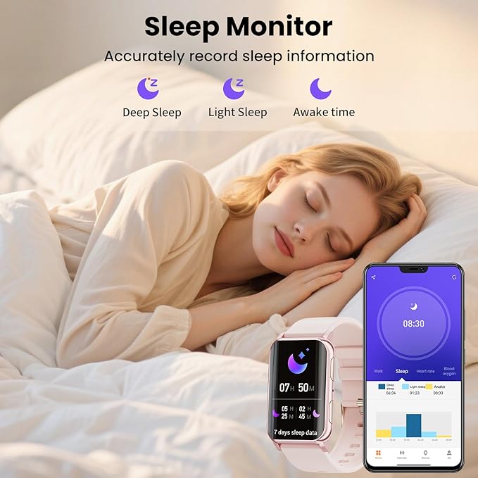 Smart Watch for Men Women (Answer/Make Calls), 1.57" Curved Screen Fitness Tracker, smartwatch with 24/7 Heart Rate/Sleep Monitor, Two Straps Activity Trackers, Compatible with Android & iOS