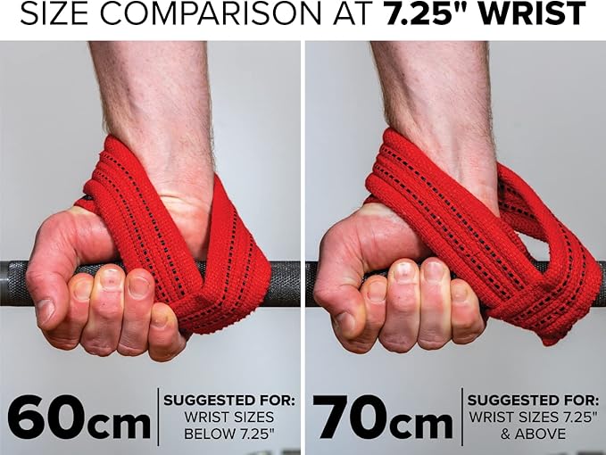 SERIOUS STEEL FITNESS Red Figure 8 Lifting Straps | Deadlift & Strongman Axle Straps - 3 Sizes
