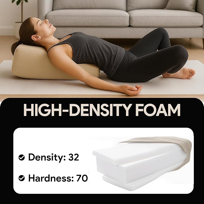 Yoga Bolster Pillow Rectangular Meditation Cushion Cotton