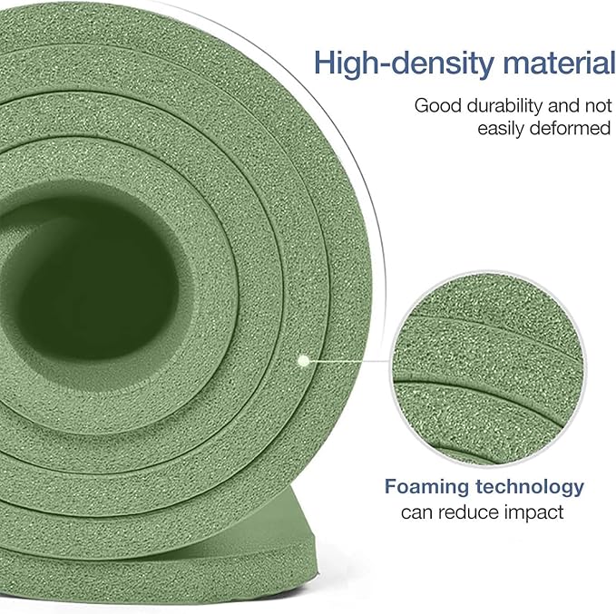 Yoga Mat Non Slip NBR Thick Yoga Mat, 72"L x 32"/24"W x 0.6"/0.4"TH (185cm x 80cm/61cm x 15mm/10mm), Anti-Tear Exercise Mat with Carrying Strap and Bag, Workout Mats for Yoga, Pilates, Floor Exercises