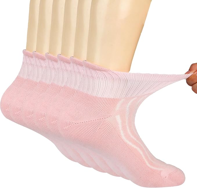 +MD Diabetic Socks for Men Women 6 Pairs,Non-Binding Top Extra Wide Ankle/Crew Socks, for Edema Circulator 9-11 10-13 13-15