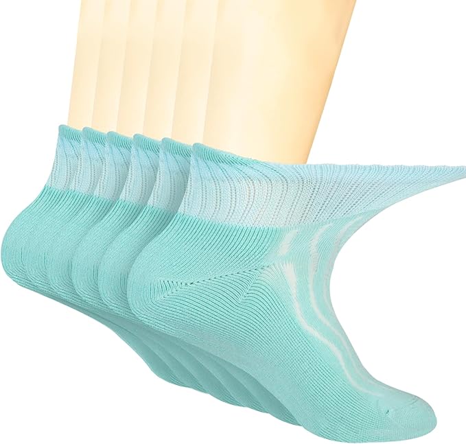 +MD Diabetic Socks for Men Women 6 Pairs,Non-Binding Top Extra Wide Ankle/Crew Socks, for Edema Circulator 9-11 10-13 13-15