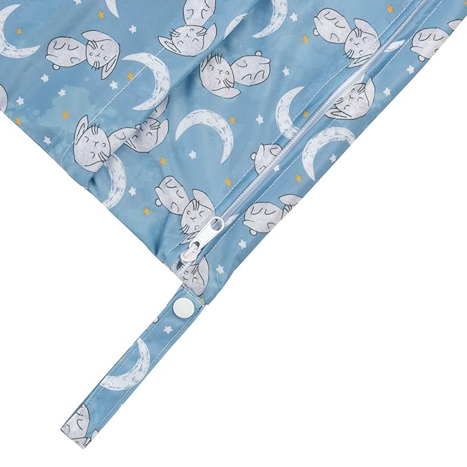 babygoal Wet Dry Bags for Baby Cloth Diapers, Washable Travel Bags, Beach, Pool, Gym Bag for Swimsuits & Wet Clothes with Two Zippered Pockets 3 Pack, 3LN28