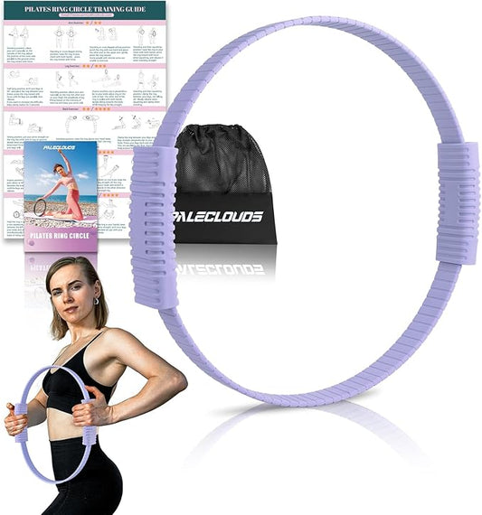 Pilates Ring, 13.5"/12" Silicone Magic Circle with Training Poster & Portable Bag, Pilates Ring Circle for Inner Thigh Workout, Yoga, Lose Weight & Physical Therapy for Women