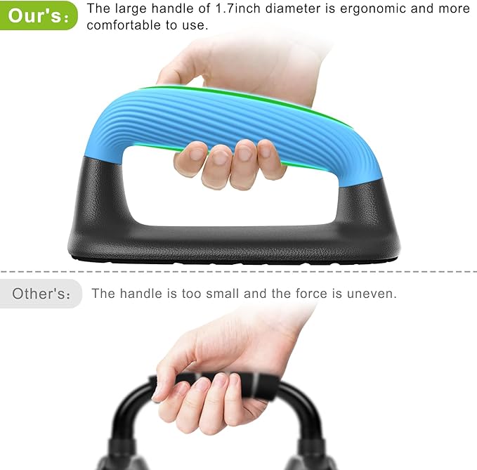 Kipika Push Up Bars, Pushup Stands, Anti-Slip Soft Plastic Push Up Handles, Bottom Anti-Slip Pad, Strength Training Equipment, Perfect for Floor Workout Exercise