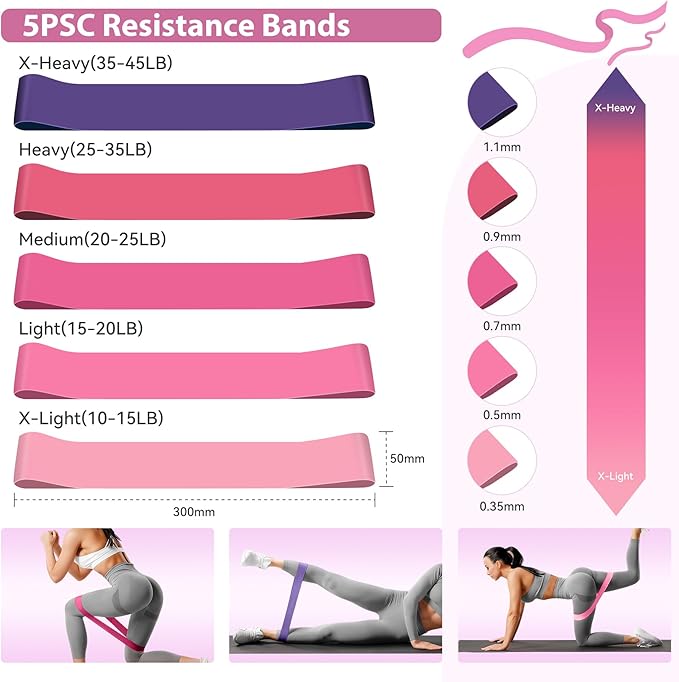 HASHMUST Pilates Ring Kit 12 PCS for Women, Home Workout Equipment with Magic Circle, Mini Exercise Ball, Resistance Bands, Massage Lacrosse, Yoga Strap, Full-Body Fitness Set for Toning & Gift