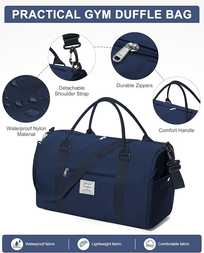 Gym Bag Womens,Travel Duffel Carry on Bag Sport Tote Bag Weekend Overnight Bag