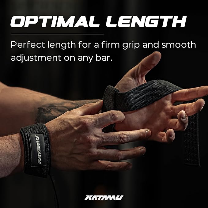 Katamu Weightlifting Straps | Lift More | Premium Weightlifting Straps | Men and Womens Squat Lifting, Powerlifting and Weight Training Support Straps