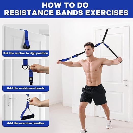 Pull Up Assistance Bands - Adjustable Heavy Duty Pull Up Assist Workout Bands for Men, Women, and Seniors - Resistance Bands for Pull Ups - Pull Up Bar Accessories (Blue)