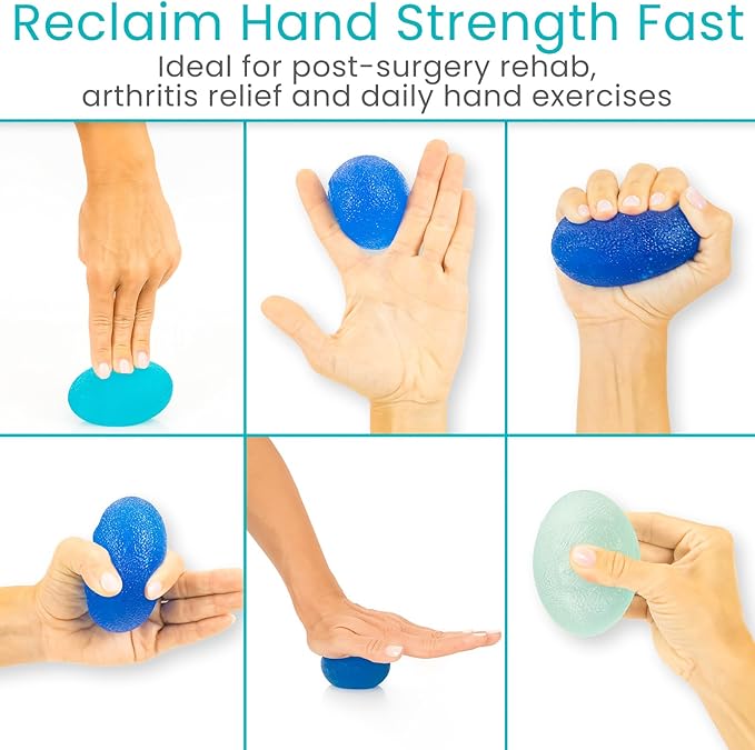 Vive Squeeze Balls for Hand Therapy Set (4 Pack) - Grip Strengthener Occupational Exercise Equipment for Arthitis, Parkinsons, Stroke, Carpal Tunnel Recovery - Stress Relief Massage Putty Finger Toy