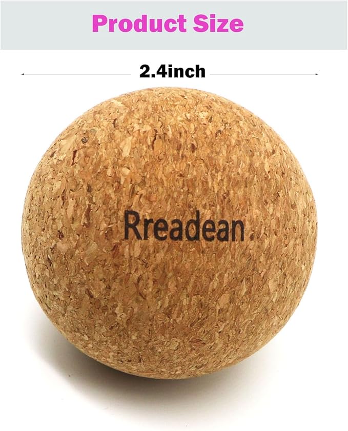 Cork Massage Balls for Fascia Release After Exercise, Yoga,Trigger Point Therapy, Relax Muscles, and Relieve Stress,Set of 2 Classic 2.4 Inch Cork Massage Balls