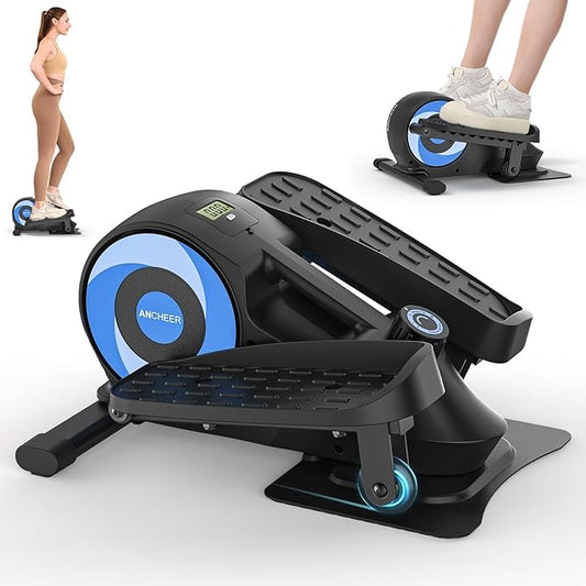 ANCHEER Under Desk Elliptical, Under Desk Bike Pedal Exerciser, Ultra-Quiet Mini Elliptical Machines for Home Office Use, Fully Assembled Leg Exerciser 2 in 1 Seated Standing Elliptical
