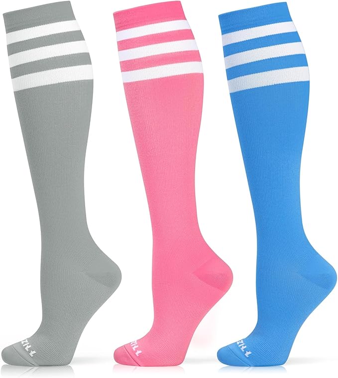NEWZILL Medical Compression Socks for Women & Men Circulation 20-30 mmHg, Best Support for Running Athletic Cycling Nursing Travel Work and Fitness