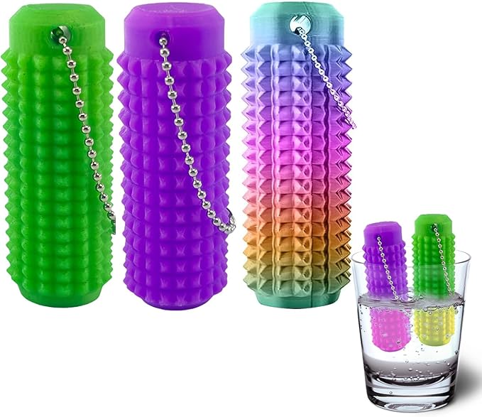 3PC Little Ouchies Fidget Toys Adults, Pain Stim Fidget Anxiety Relief Pain Stim Pocket Sensory Toys for Anxiety and Stress Reduction,Portable Travel Stress Relief Spiky Fidget Keychain (Style-2)