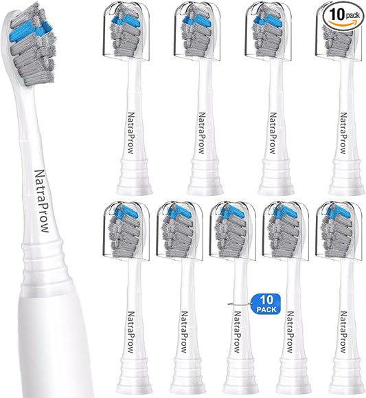 Replacement Toothbrush Heads Compatible with Philips Sonicare 5300 6500 6100 ProtectiveClean, HX6 HX9 C-2 Series Brush Heads Refills, Charcoal, 10 Pack