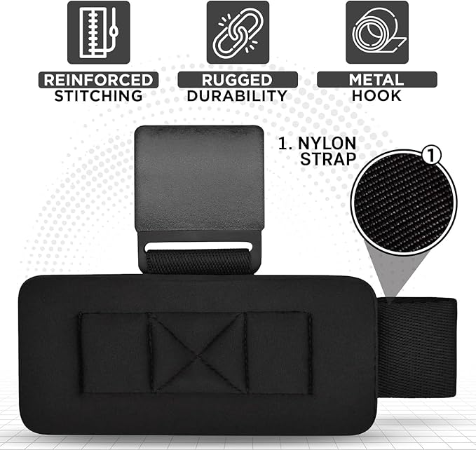 WYOX Weight Lifting Hooks for Men & Women (Pair) โ Heavy Duty Wrist Support Straps with Hooks for Deadlifts, Pull Ups, Shrugs โ Gym Lifting Straps with Grip Assist for Weightlifting & Strength Training