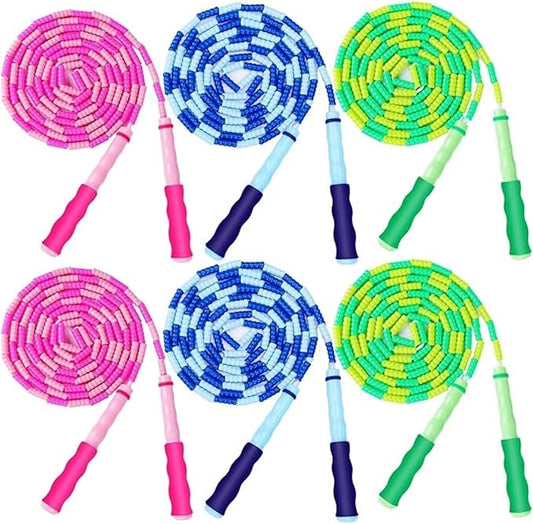 GRAWUN Jump Rope For Kids, Soft Beaded Jump Rope, Adjustable Length Tangle-Free Segmented Soft Beaded Skipping Rope,for Women, Men and Kids Keeping Fit, Workout and Weight Loss