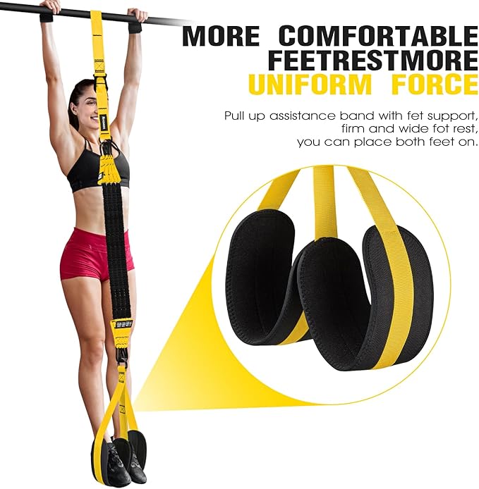 Pull Up Assistance Bands, Resistance Bands for Pull Up Bar Workout, Adjustable Heavy Duty Pull Up Assist Equipment with 4 Assistance Bands, Home Gym Fitness Exercise Strength Training