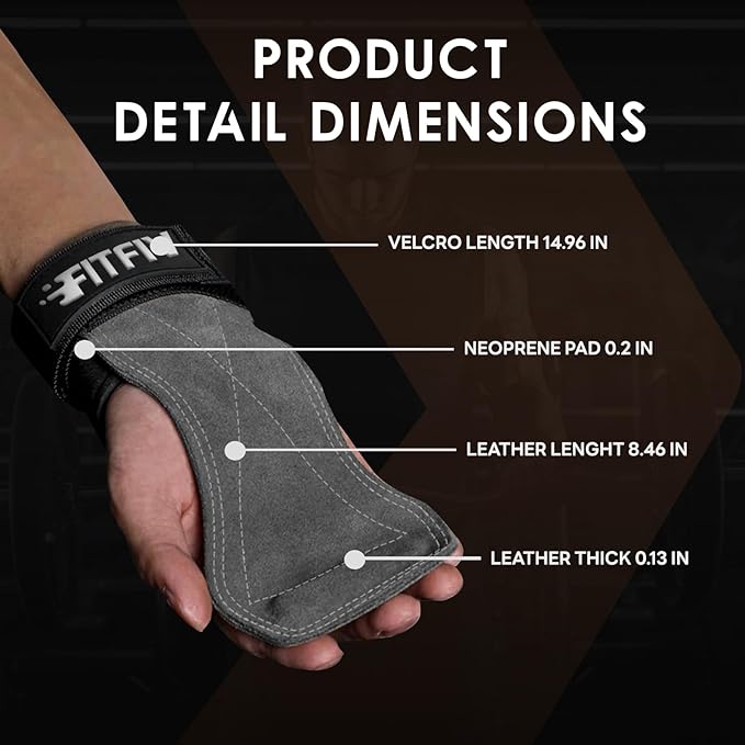 Weight Lifting Wrist Strap, Double Leather Weightlifting Wrist Straps for Gym Strength Training, Neoprene Padded Wrist Wraps - for Men & Women (Pair)