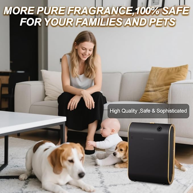 Home Bluetooth Smart Waterless Aromatherapy Machine, Essential Oil Diffuser, with Fragrance Coverage of up to 2000 Square feet, Suitable for Home, Hotel, Restaurant, Office, and spa Center.(Black)