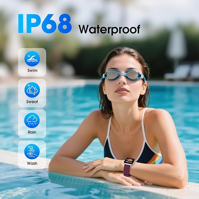 Pedometer Watch No APP/Phone Required, Waterproof Fitness Tracker Watch with Heart Rate Monitor, Large Screen with Pedometer, Sleep Tracking, Calories & Step Counter, Smart Watches for Women Men