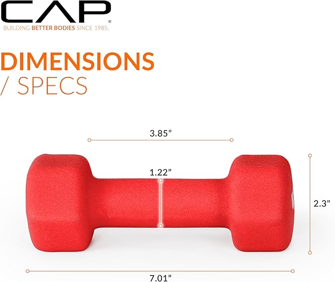 CAP Barbell Neoprene Dumbbell Weights Pairs & Sets | Multiple Colors